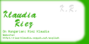 klaudia riez business card